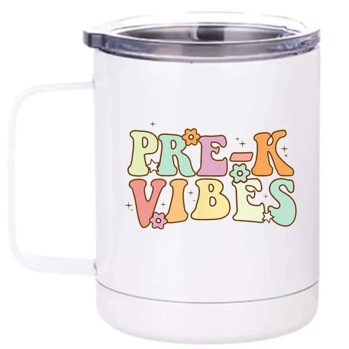 Prek Vibes Back To School Retro Teacher Student Front & Back 12oz Stainless Steel Tumbler Cup