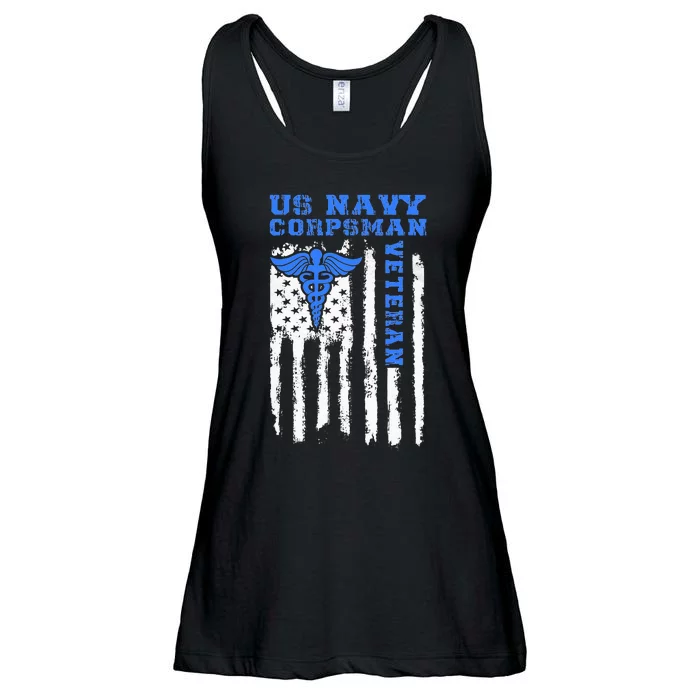 Proud Veteran Corpsman Ladies Essential Flowy Tank