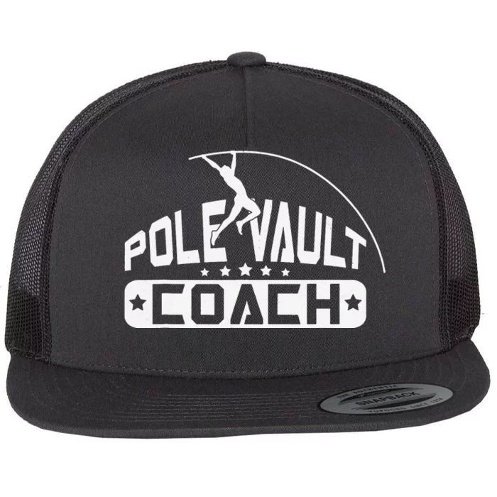 Pole Vault Coach Vintage Pole Vault Flat Bill Trucker Hat