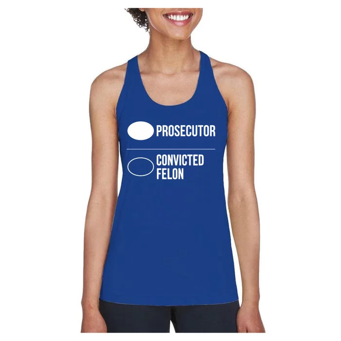 Prosecutor Vs Convicted Felon Pro Kamala 2024 Anti Trump Gift Women's Racerback Tank