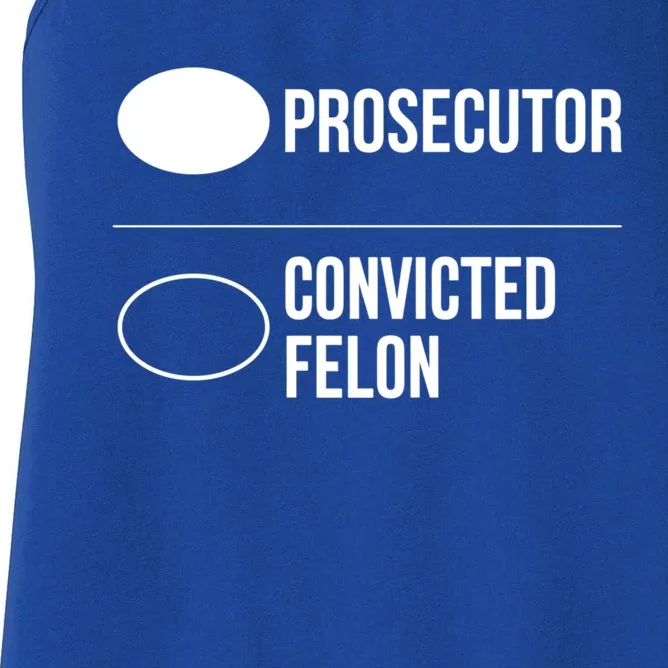 Prosecutor Vs Convicted Felon Pro Kamala 2024 Anti Trump Gift Women's Racerback Tank