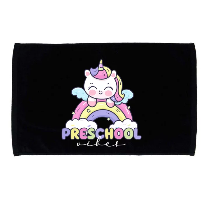 Preschool Vibes Cute Unicorn Pre School Microfiber Hand Towel