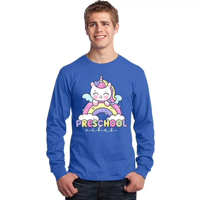 Preschool Vibes Cute Unicorn Pre School Tall Long Sleeve T-Shirt