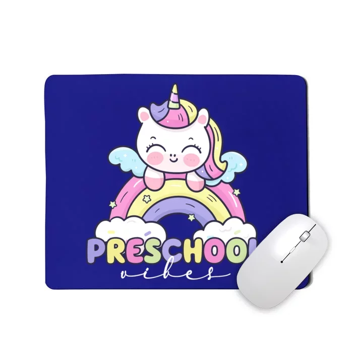 Preschool Vibes Cute Unicorn Pre School Mousepad