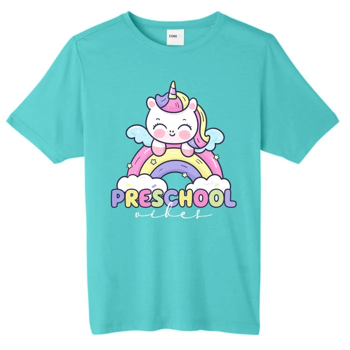 Preschool Vibes Cute Unicorn Pre School ChromaSoft Performance T-Shirt