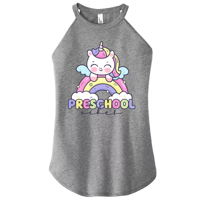 Preschool Vibes Cute Unicorn Pre School Women’s Perfect Tri Rocker Tank