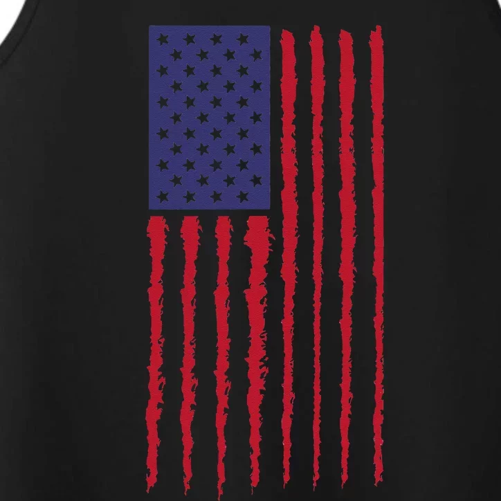 Proudly Vertical Creative American Flag Performance Tank