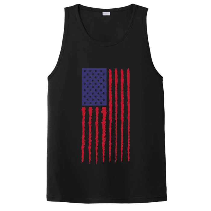 Proudly Vertical Creative American Flag Performance Tank