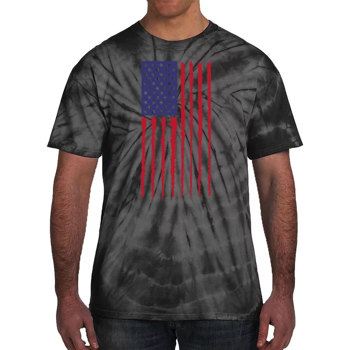 Proudly Vertical Creative American Flag Tie-Dye T-Shirt