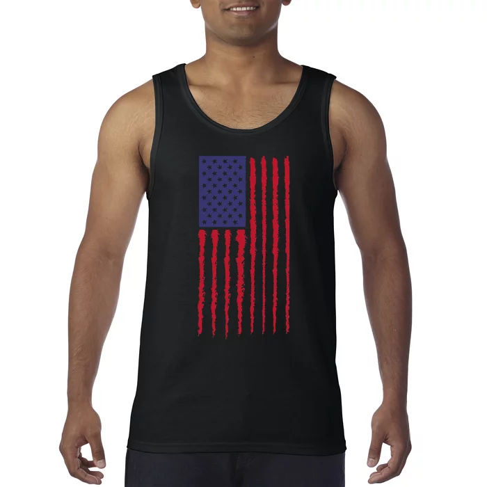 Proudly Vertical Creative American Flag Tank Top