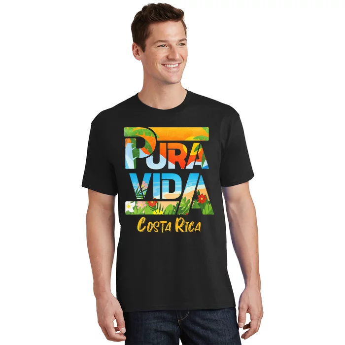 Pura Vida Costa Rica Souvenir Cool Central America Travel T-Shirt