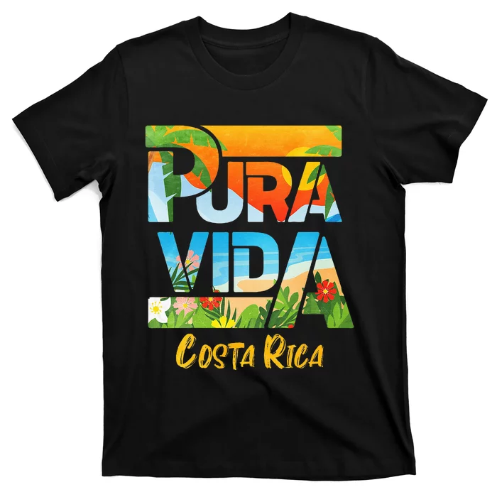 Pura Vida Costa Rica Souvenir Cool Central America Travel T-Shirt