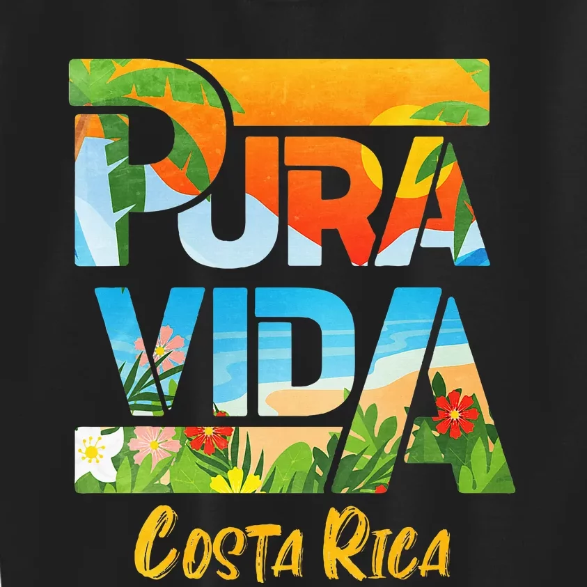 Pura Vida Costa Rica Souvenir Cool Central America Travel Kids Sweatshirt