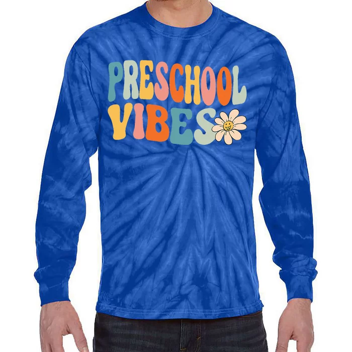 Preschool Vibes Cute Retro Back To School Tie-Dye Long Sleeve Shirt