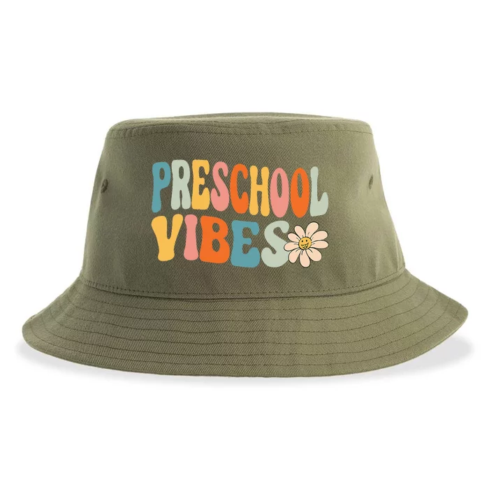 Preschool Vibes Cute Retro Back To School Sustainable Bucket Hat