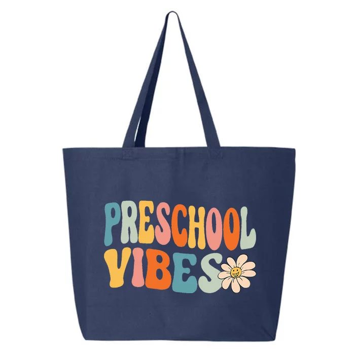 Preschool Vibes Cute Retro Back To School 25L Jumbo Tote