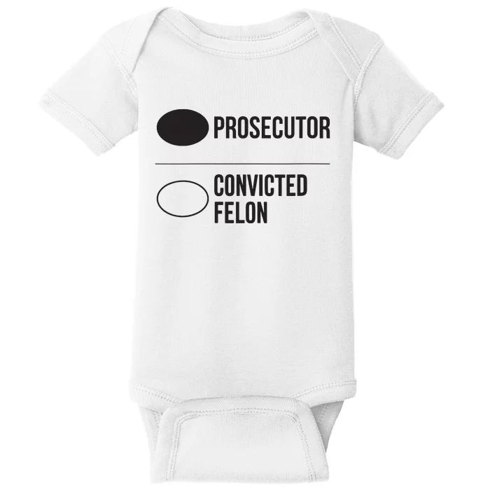 Prosecutor Vs Convicted Felon Pro Kamala 2024 Anti Trump Baby Bodysuit