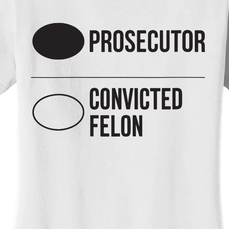 Prosecutor Vs Convicted Felon Pro Kamala 2024 Anti Trump Women's T-Shirt