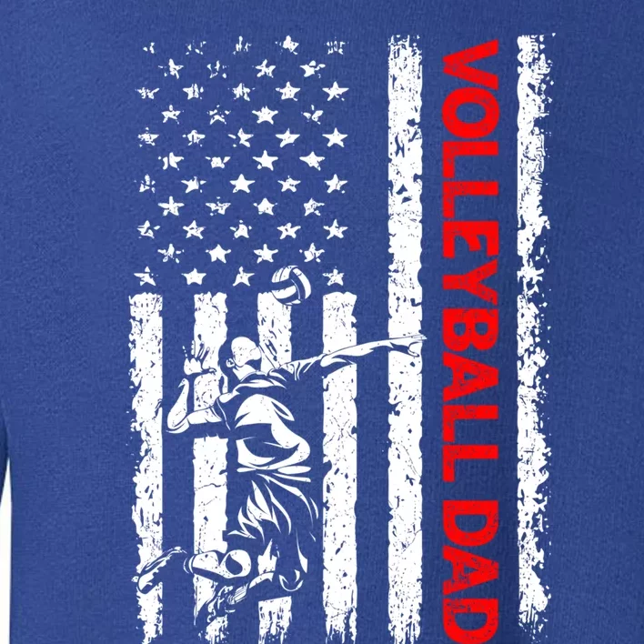 Patriotic Volleyball Dad American Flag Fathers Day Gift Toddler Sweatshirt