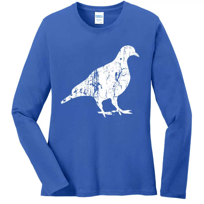 Pigeon Vintage Design Gift Pigeon Print Gift Ladies Long Sleeve Shirt