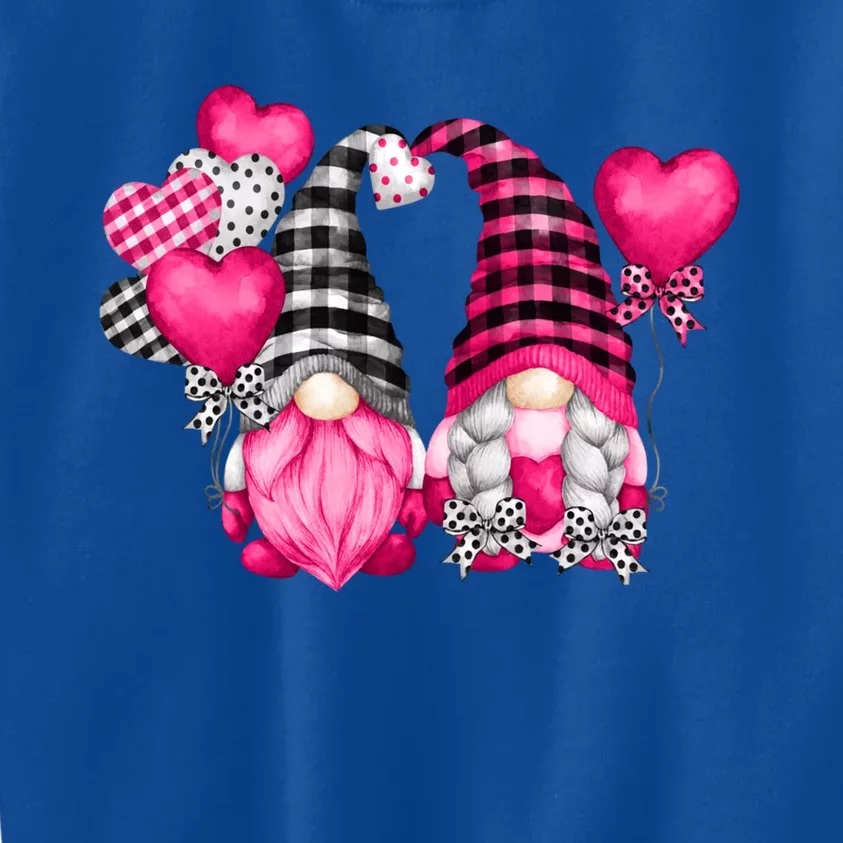 Pink Valentines Day Motif With Heart Ballons Cute Love Gnome Gift Kids Sweatshirt