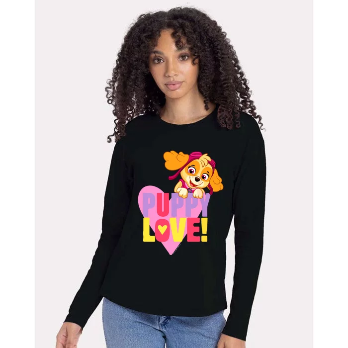 Paw Valentines Day Puppy Love With Skye Womens Cotton Relaxed Long Sleeve T-Shirt