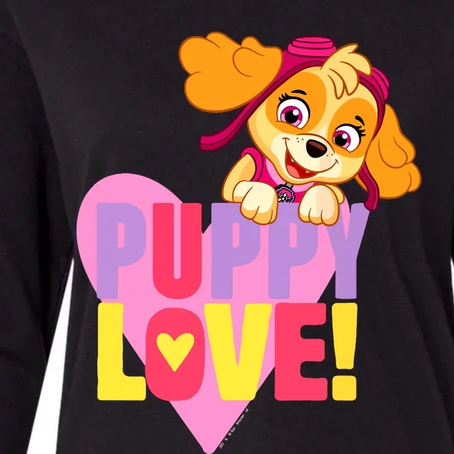 Paw Valentines Day Puppy Love With Skye Womens Cotton Relaxed Long Sleeve T-Shirt