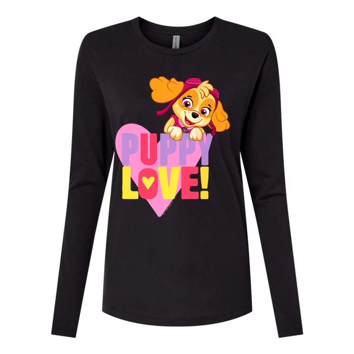 Paw Valentines Day Puppy Love With Skye Womens Cotton Relaxed Long Sleeve T-Shirt