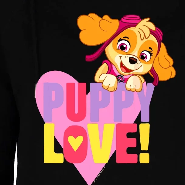 Paw Valentines Day Puppy Love With Skye Womens Funnel Neck Pullover Hood