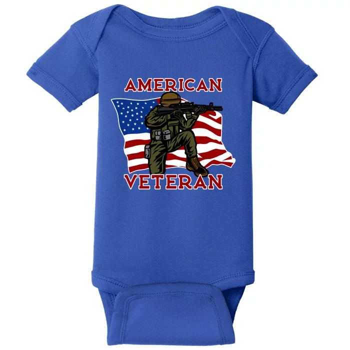 Proud Veteran Dad Gift American Flag Dad Veteran Gift Baby Bodysuit