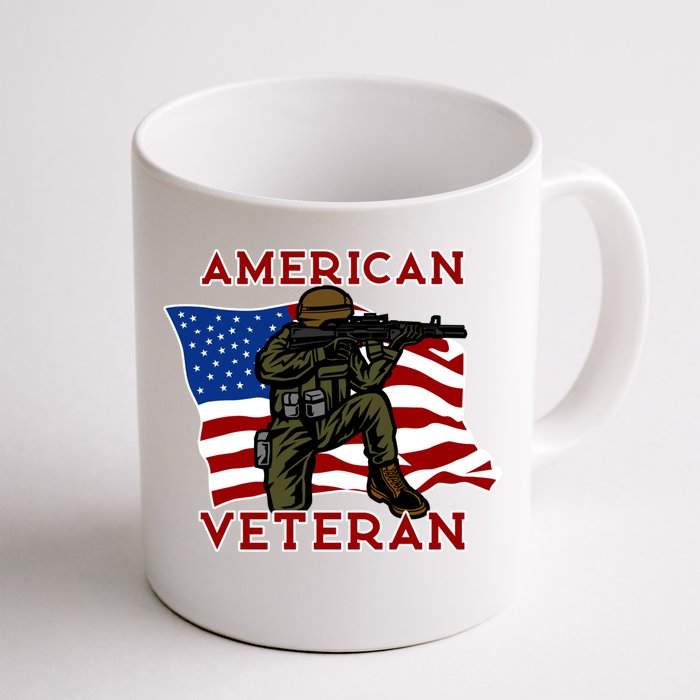 Proud Veteran Dad Gift American Flag Dad Veteran Gift Front & Back Coffee Mug