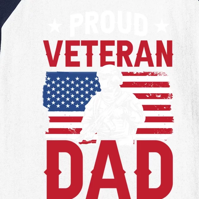 Proud Veteran Dad Daddy Father's Day Father Sayings Papa Gift Baseball Sleeve Shirt