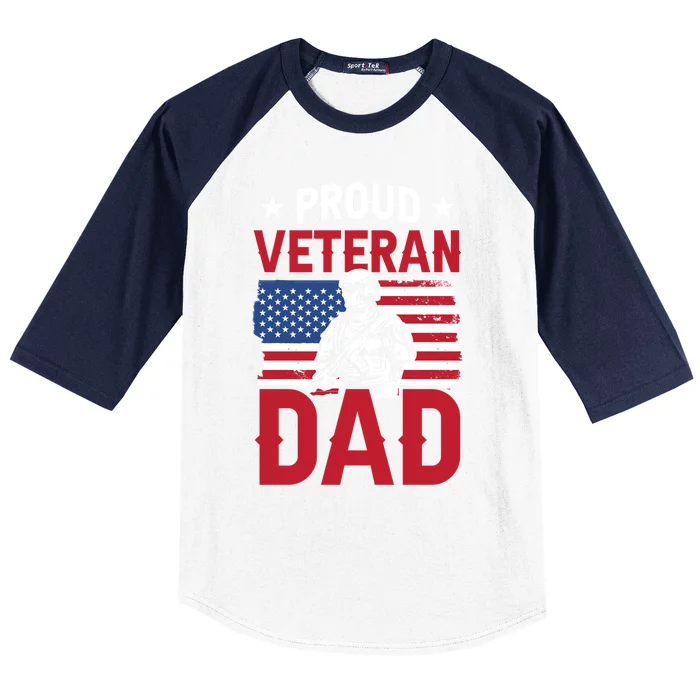 Proud Veteran Dad Daddy Father's Day Father Sayings Papa Gift Baseball Sleeve Shirt