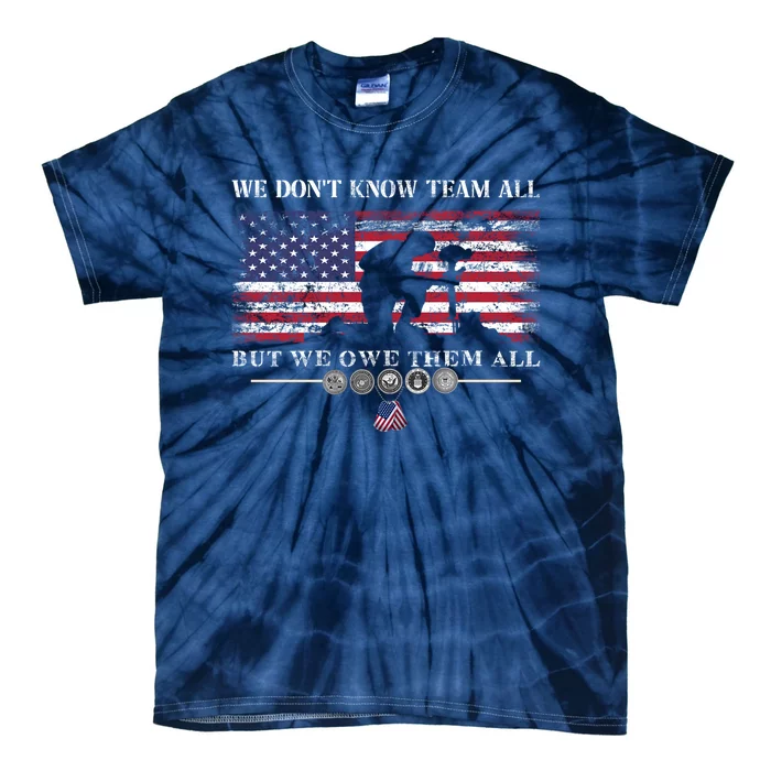 Patriotic Veterans Day Gift With Thank You For Your Service Tie-Dye T-Shirt