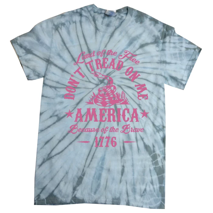 Patriotic Vintage Dont Tread On Me Snake Tie-Dye T-Shirt