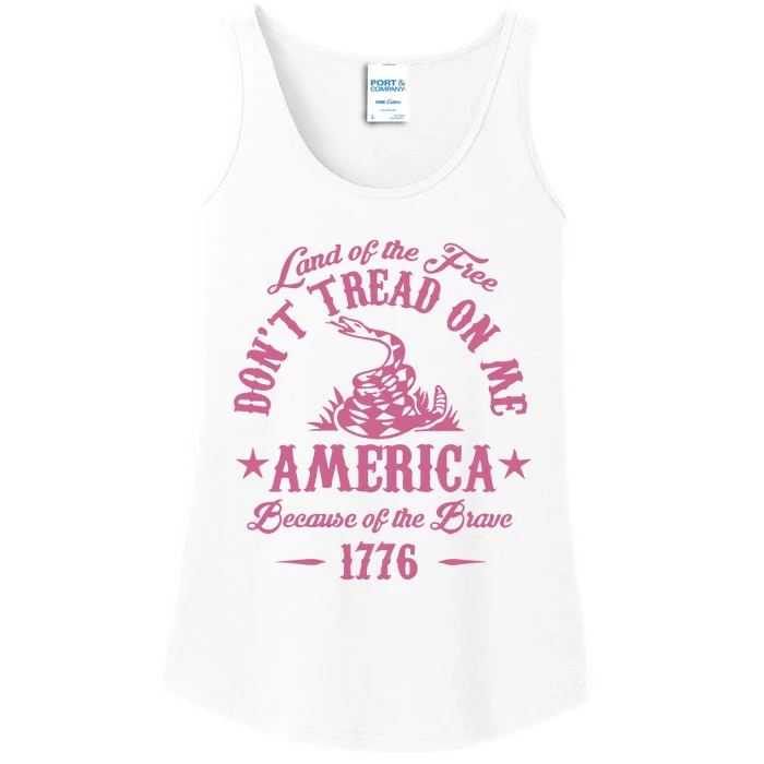 Patriotic Vintage Dont Tread On Me Snake Ladies Essential Tank