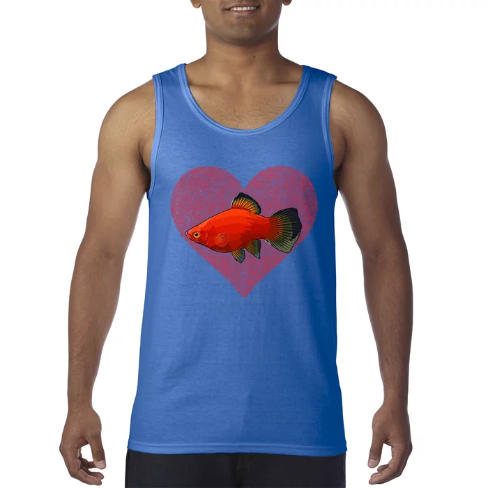 Platies Valentines Day Fish Love Fingerprint Gift Tank Top