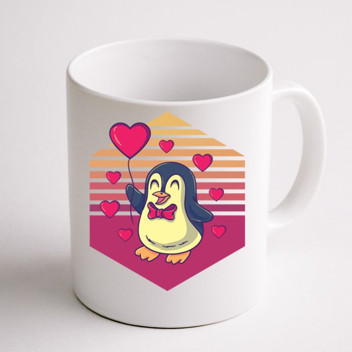 Penguin Valentines Day Vintage Gift Front & Back Coffee Mug