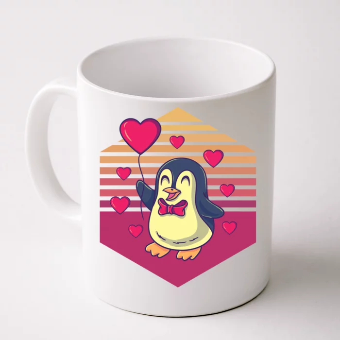 Penguin Valentines Day Vintage Gift Front & Back Coffee Mug