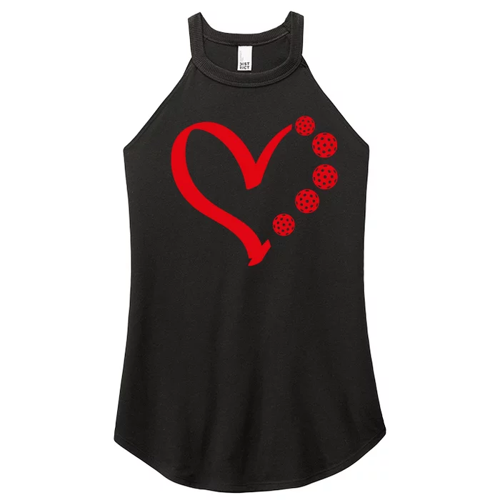 Pickleball Valentine Day Heart Pickleball Women’s Perfect Tri Rocker Tank