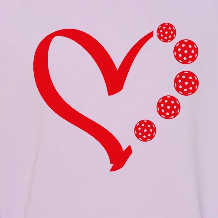 Pickleball Valentine Day Heart Pickleball Garment-Dyed Sweatshirt