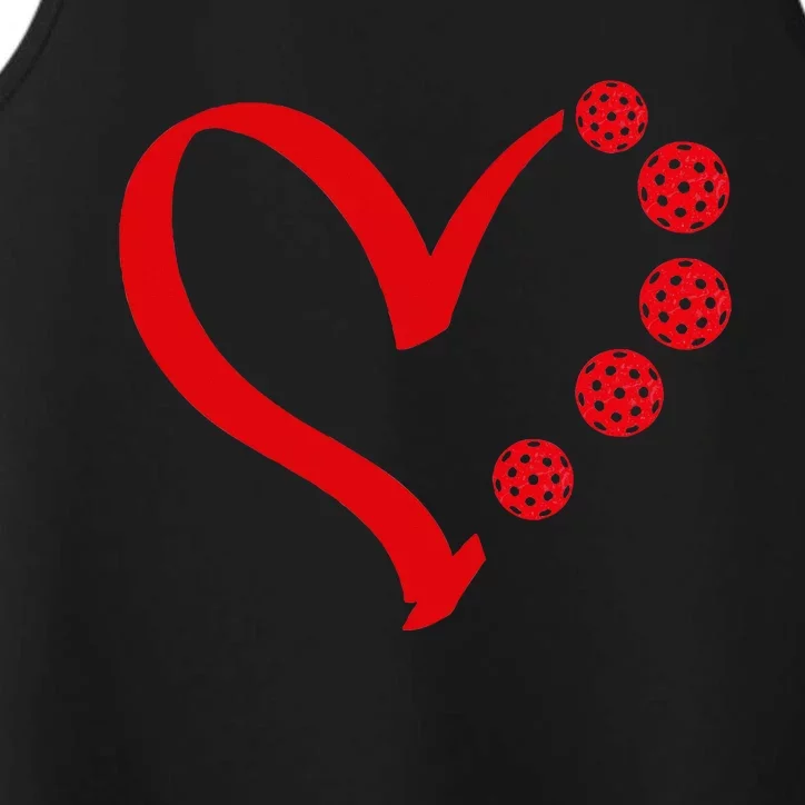 Pickleball Valentine Day Heart Pickleball Performance Tank