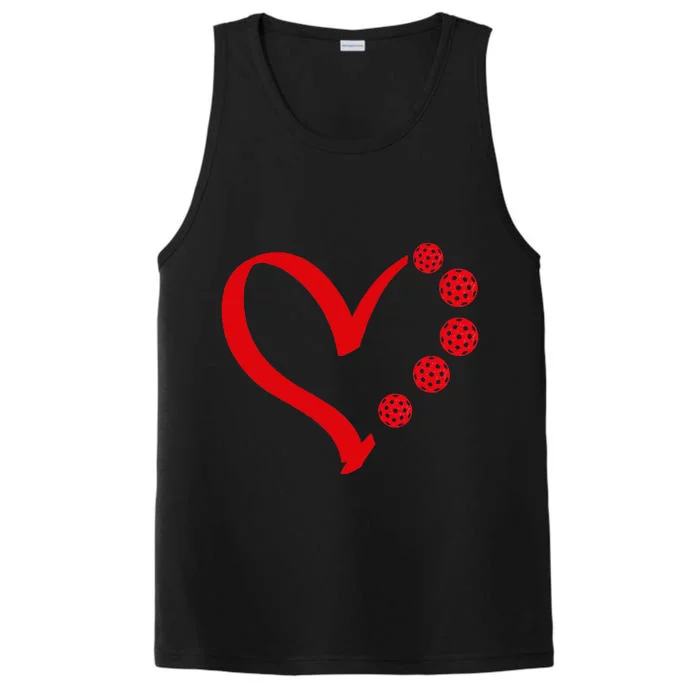 Pickleball Valentine Day Heart Pickleball Performance Tank