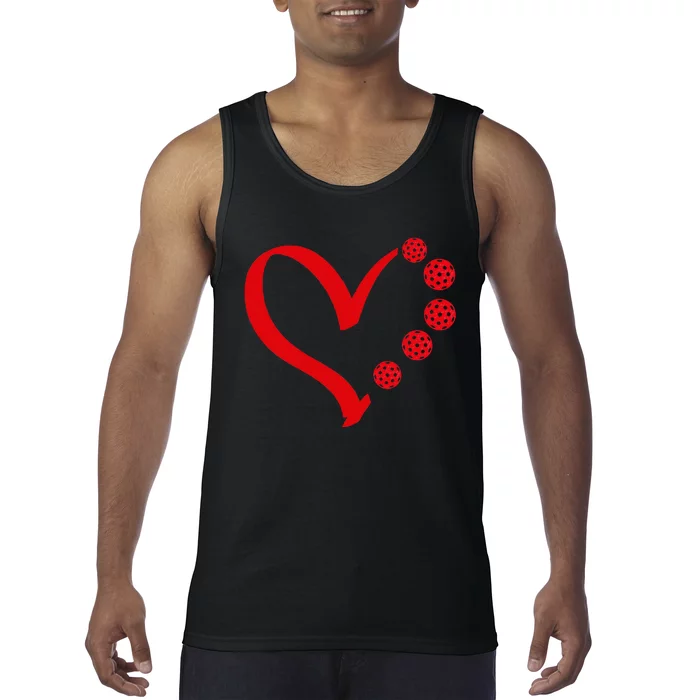 Pickleball Valentine Day Heart Pickleball Tank Top