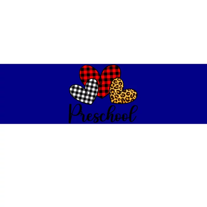 Preschool Valentines Day Red Plaid Leopard Family Matching Gift Bumper Sticker