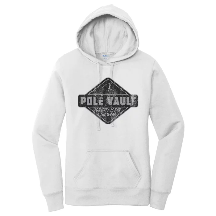 Pole Vault Distressed Vintage Look Pole Vaulting Women's Pullover Hoodie