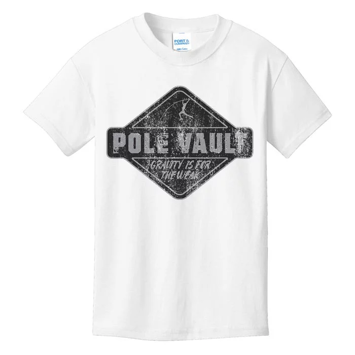 Pole Vault Distressed Vintage Look Pole Vaulting Kids T-Shirt