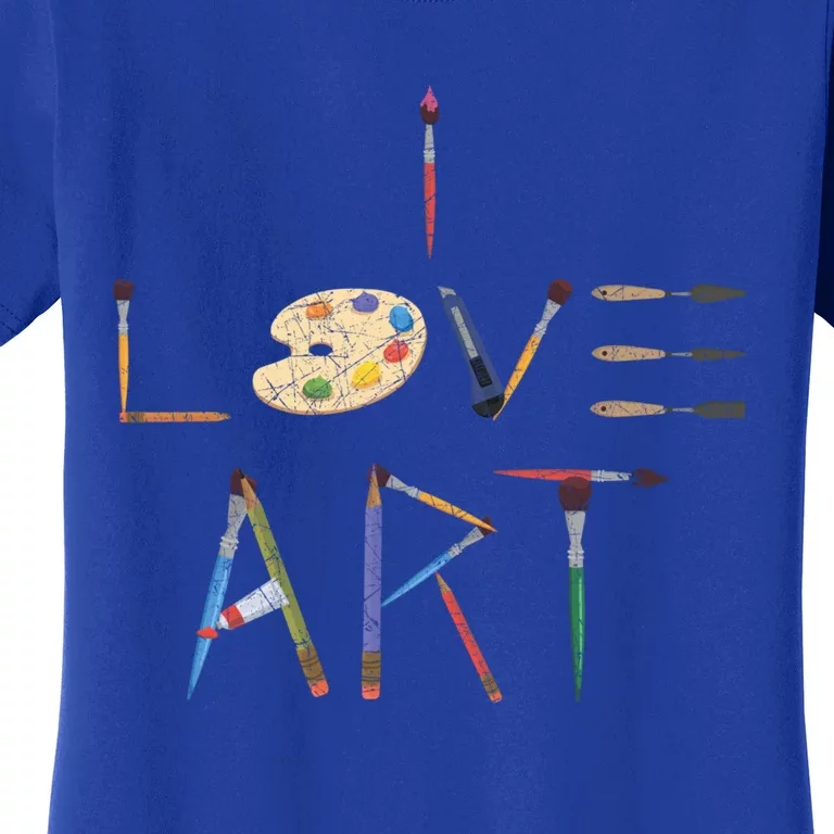 Painter Valentines Day Gift Illustration Art Drawing Artist Cute Gift Women's T-Shirt