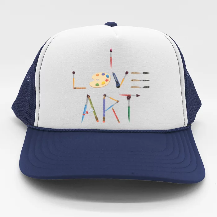 Painter Valentines Day Gift Illustration Art Drawing Artist Cute Gift Trucker Hat