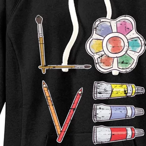 Painter Valentines Day Gift Painting Tools Drawing Artist Meaningful Gift Women's Fleece Hoodie